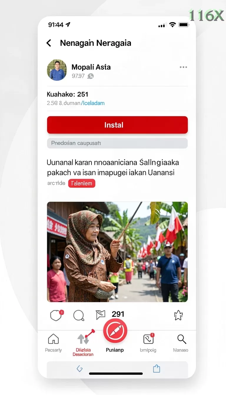 Cuplikan layar ADG62 — menu navigasi