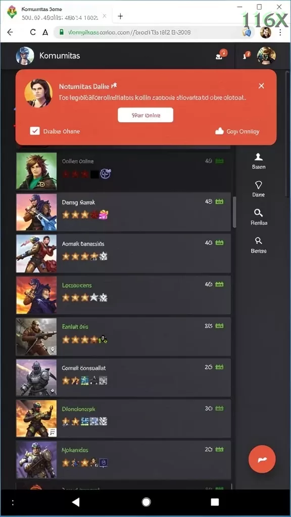 Cuplikan layar 8888 — menu navigasi